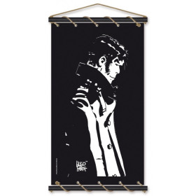 Stretched cotton canvas Corto Maltese - Penseur - noir