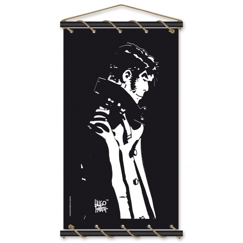 Stretched cotton canvas Corto Maltese - Penseur - noir
