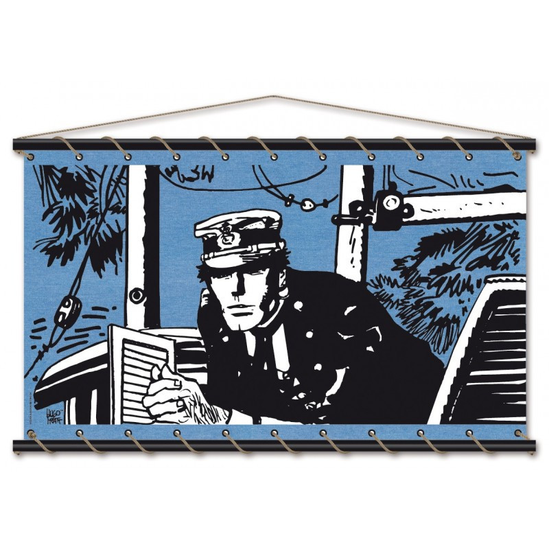 Stretched cotton canvas Corto Maltese - Port Ducal - bleu