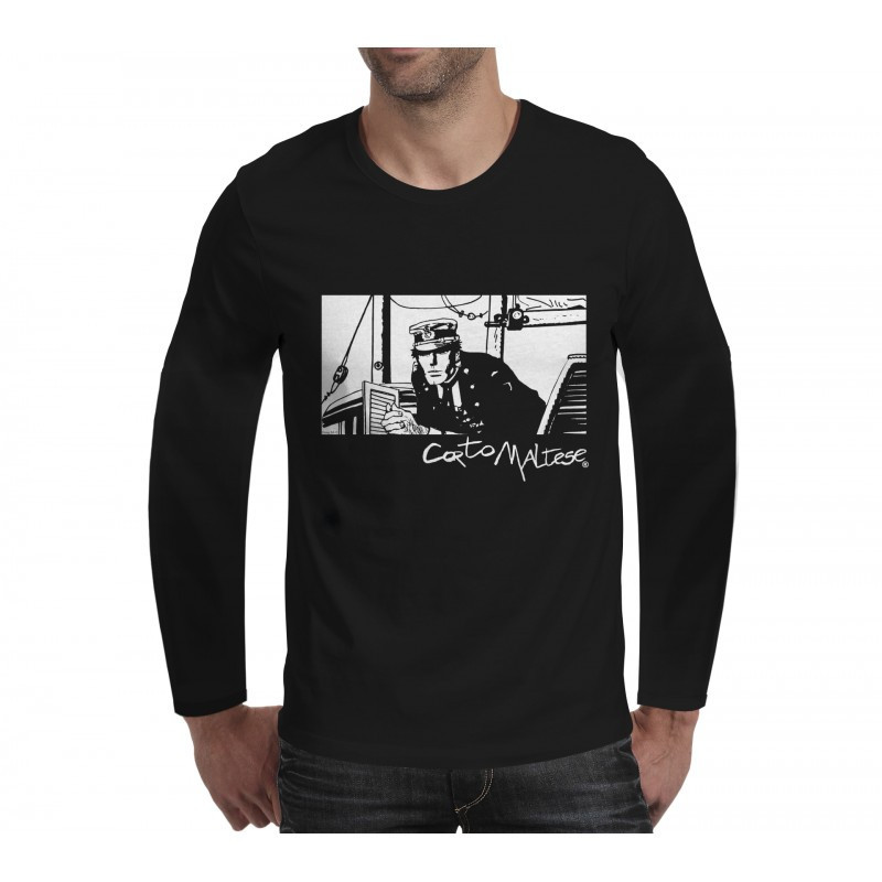 Tee shirt Corto Maltese - Port ducal - noir - manches longues