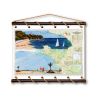 Toile tendue coton carte marine peinte - Passage du gois à Noirmoutier