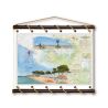 Toile tendue coton carte marine peinte - Promenade à Noirmoutier
