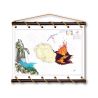 Toile tendue coton carte marine peinte - Réunion de feu