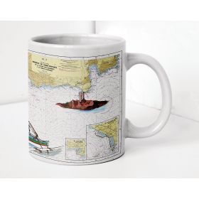 Mug painted nautical chart - Abords de Saint Raphaël