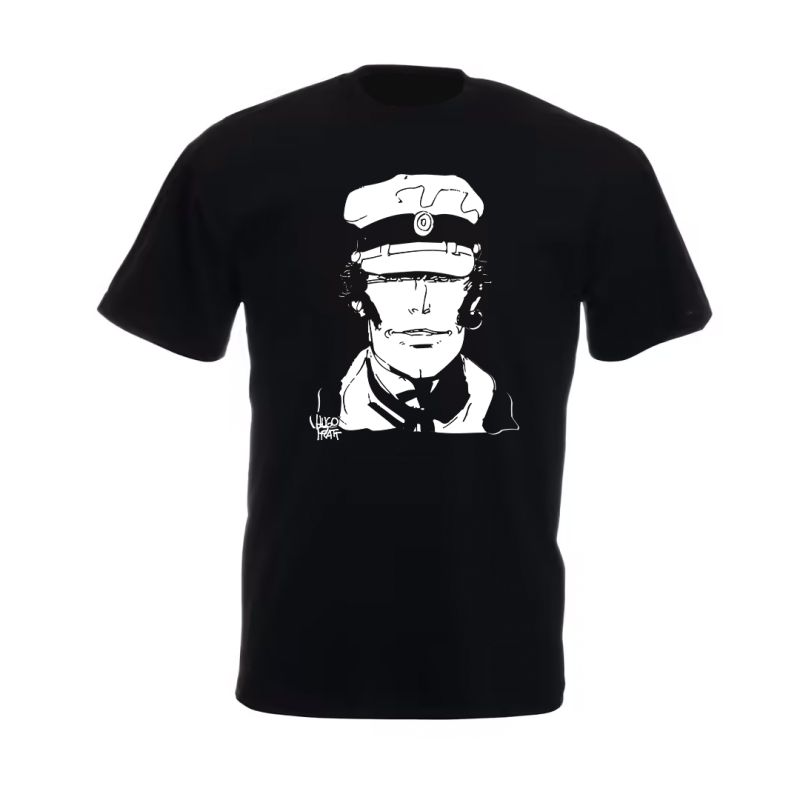 Tee shirt Corto Maltese - Visage - noir - manches courtes